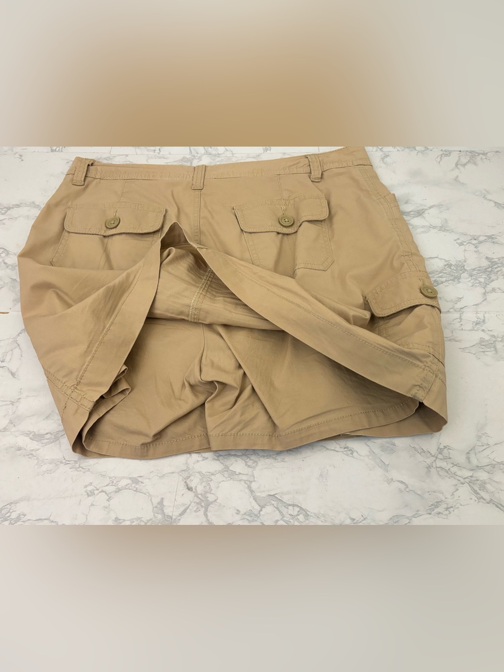 St. John's Bay Skirt Womens Sz 6 Khaki Tan Lightweight Stretch Shorts Lined - Picture 8 of 12